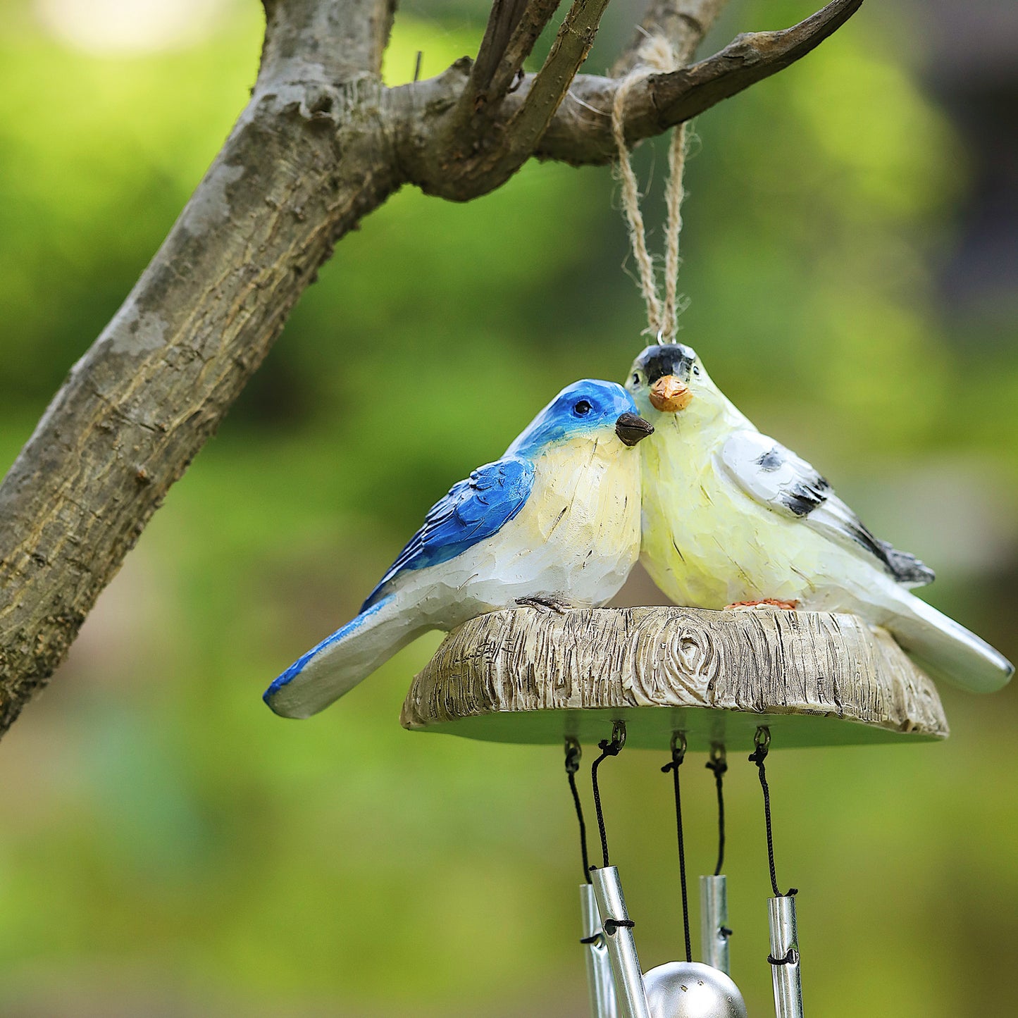 Snuggling Bird Wind Chime