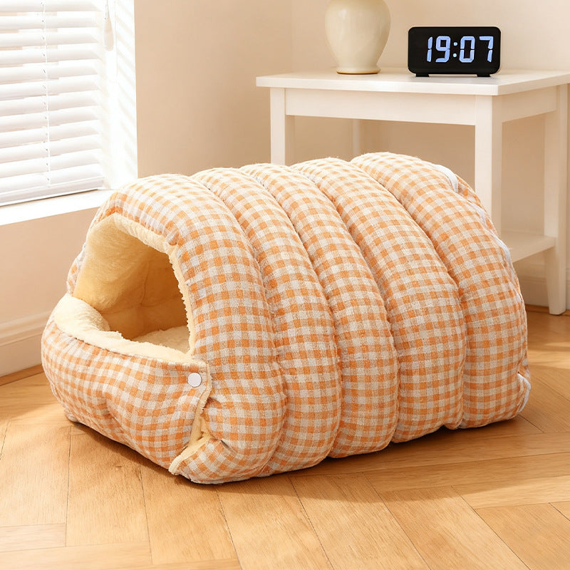 🐶😸Warmth Cozy Comfort  Plush Pet Cave