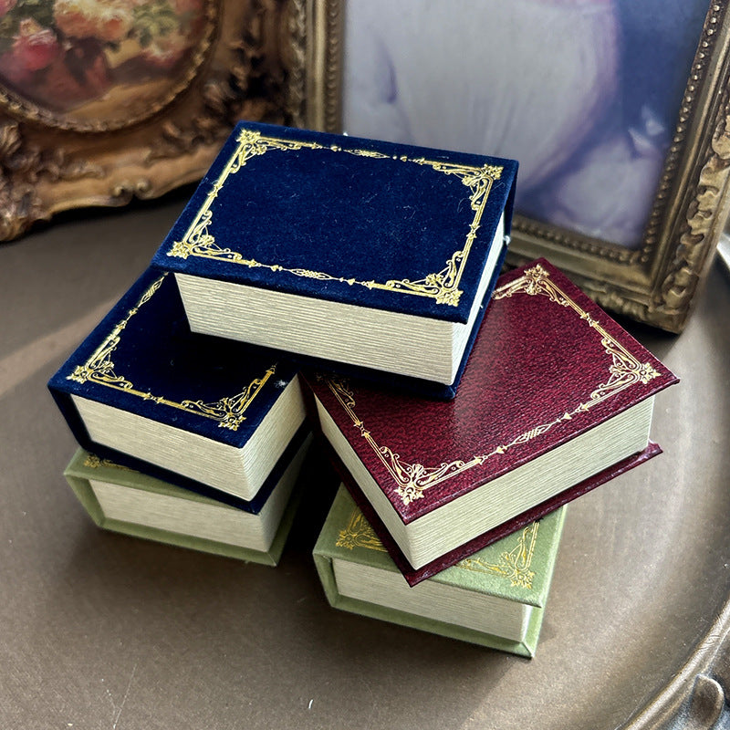 Book Retro Mini Jewelry Necklace Box Italian Style Small Fresh Creative Diamond Ring Ring Box Gift Confession Jewelry Box