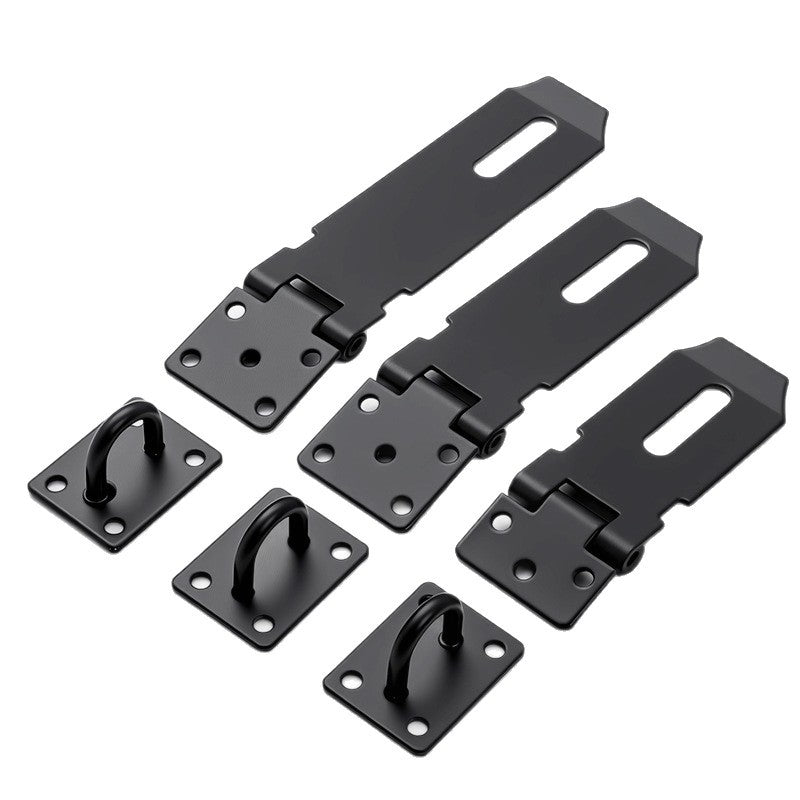 304 Stainless Steel Lock Brand Black Old-Fashioned Door Bolt With Padlock Hasp Anti-Theft Door Buckle Thickened Folding 90 Degree Lock