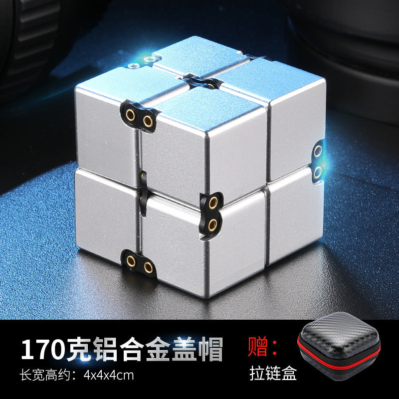 Cross-Border Wholesale Unlimited Rubik'S Cube, Ever-Changing Decompression Artifact, Decompression Toy, Adult Flipping Alloy Metal Finger Cube