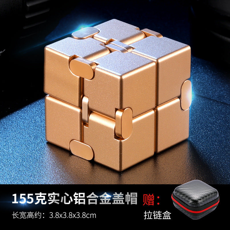 Cross-Border Wholesale Unlimited Rubik'S Cube, Ever-Changing Decompression Artifact, Decompression Toy, Adult Flipping Alloy Metal Finger Cube