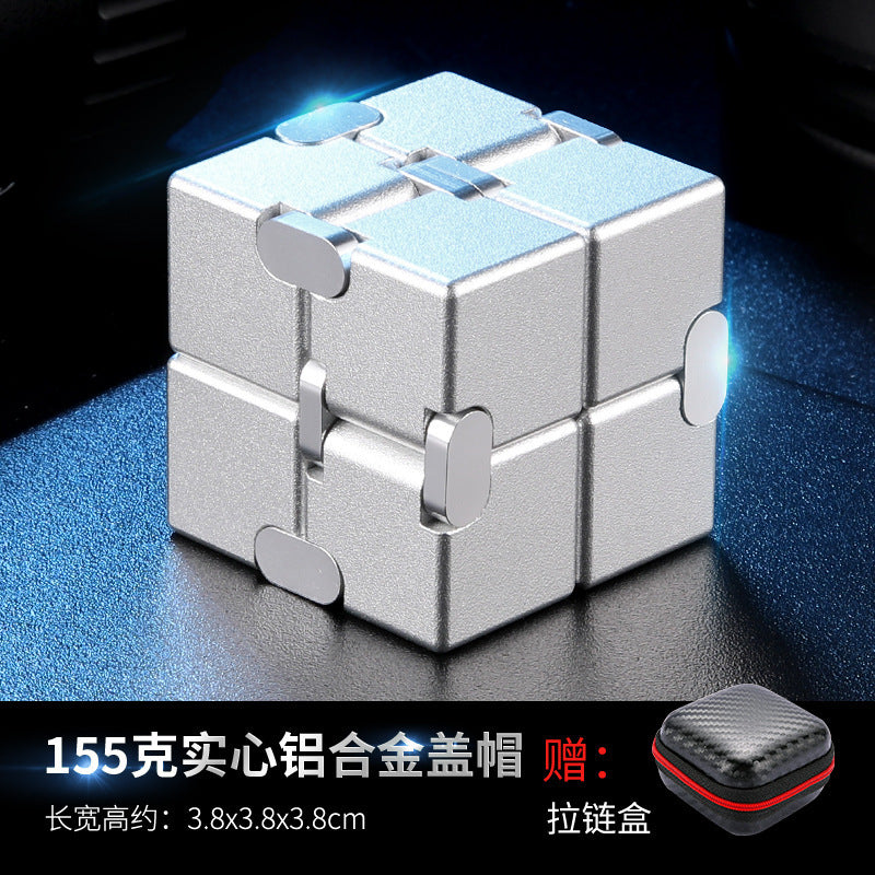 Cross-Border Wholesale Unlimited Rubik'S Cube, Ever-Changing Decompression Artifact, Decompression Toy, Adult Flipping Alloy Metal Finger Cube