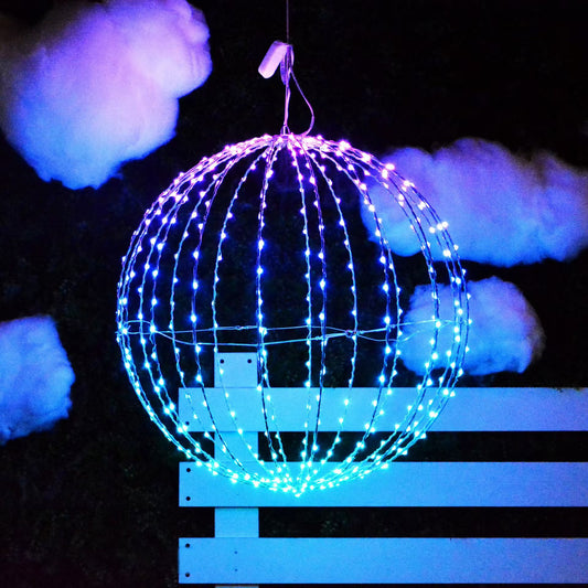 Cross-Border Halloween Decorations Round Color Lights Courtyard Christmas Tree Led Lighting Simple Dress Chandelier