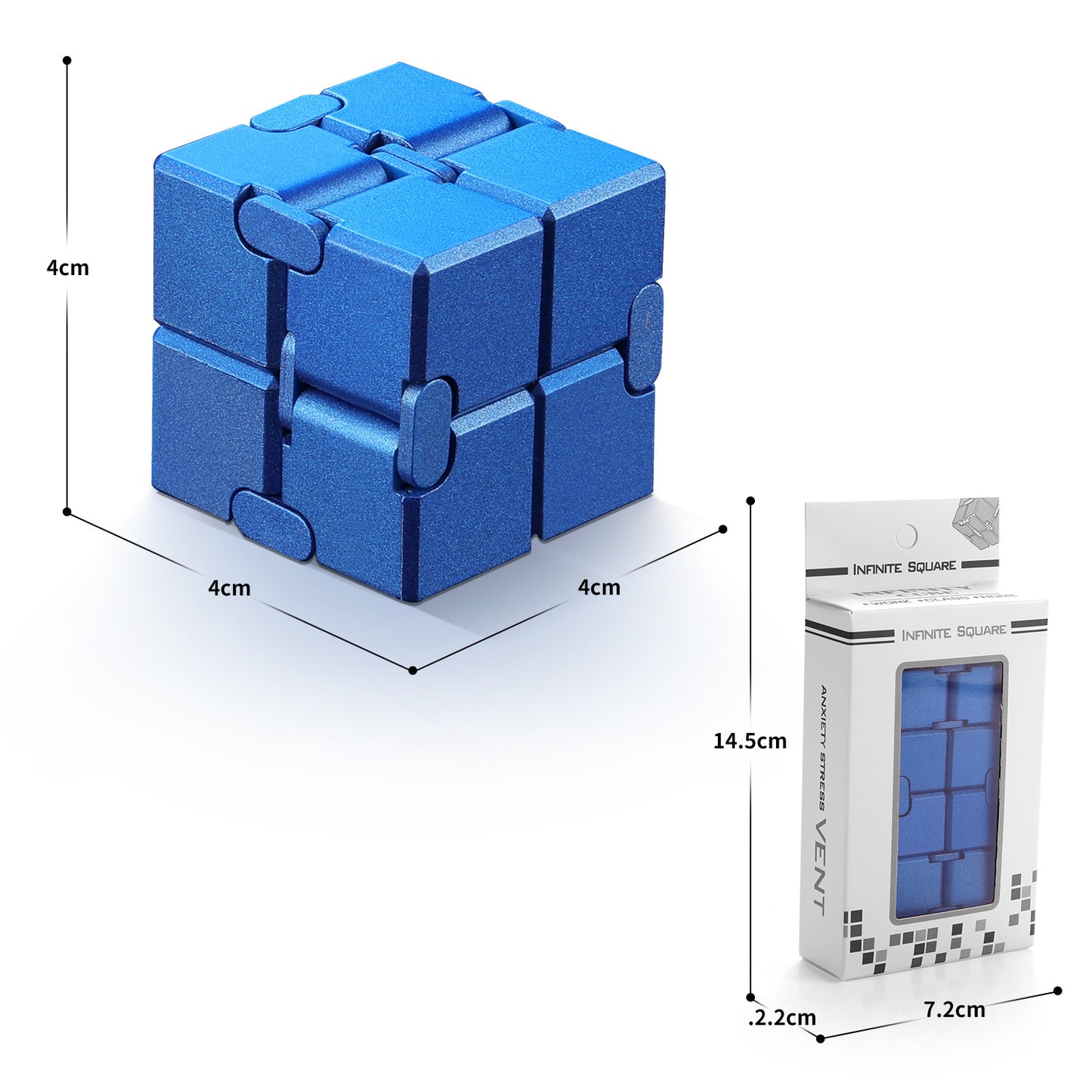 Cross-Border Wholesale Unlimited Rubik'S Cube, Ever-Changing Decompression Artifact, Decompression Toy, Adult Flipping Alloy Metal Finger Cube