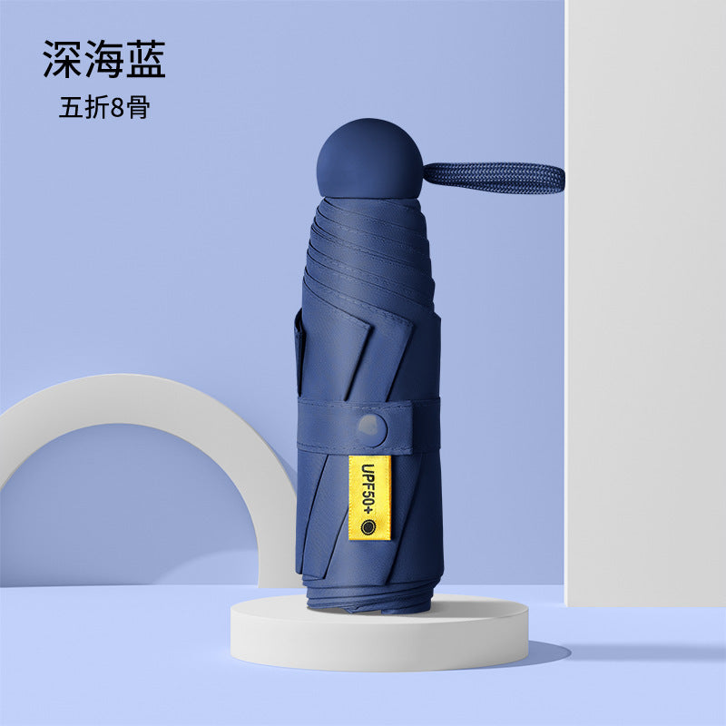 Capsule Sun Umbrella, Vinyl Sunscreen For Women, Rain Or Shine, Reinforced Foldable, 50% Off, Mini, Ultra-Light, Portable, Compact