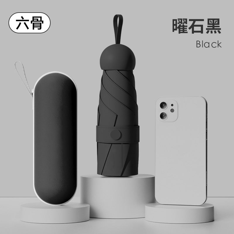 Capsule Sun Umbrella, Vinyl Sunscreen For Women, Rain Or Shine, Reinforced Foldable, 50% Off, Mini, Ultra-Light, Portable, Compact