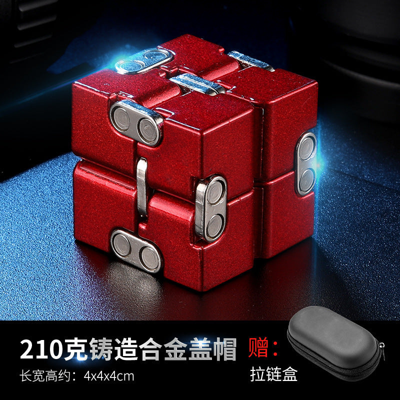 Cross-Border Wholesale Unlimited Rubik'S Cube, Ever-Changing Decompression Artifact, Decompression Toy, Adult Flipping Alloy Metal Finger Cube