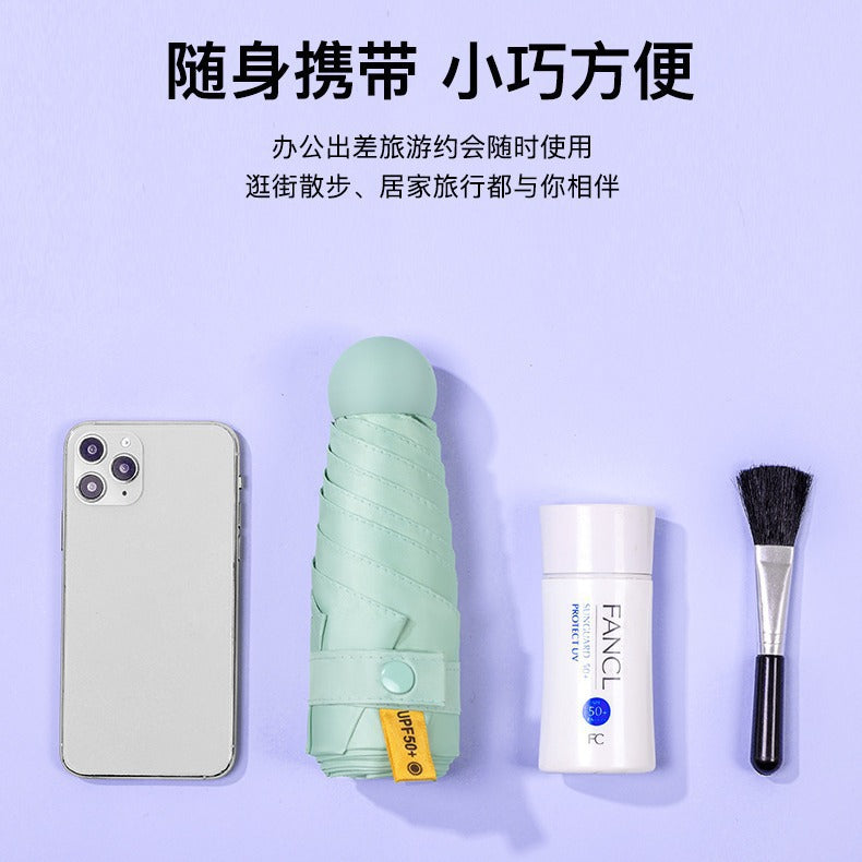 Capsule Sun Umbrella, Vinyl Sunscreen For Women, Rain Or Shine, Reinforced Foldable, 50% Off, Mini, Ultra-Light, Portable, Compact