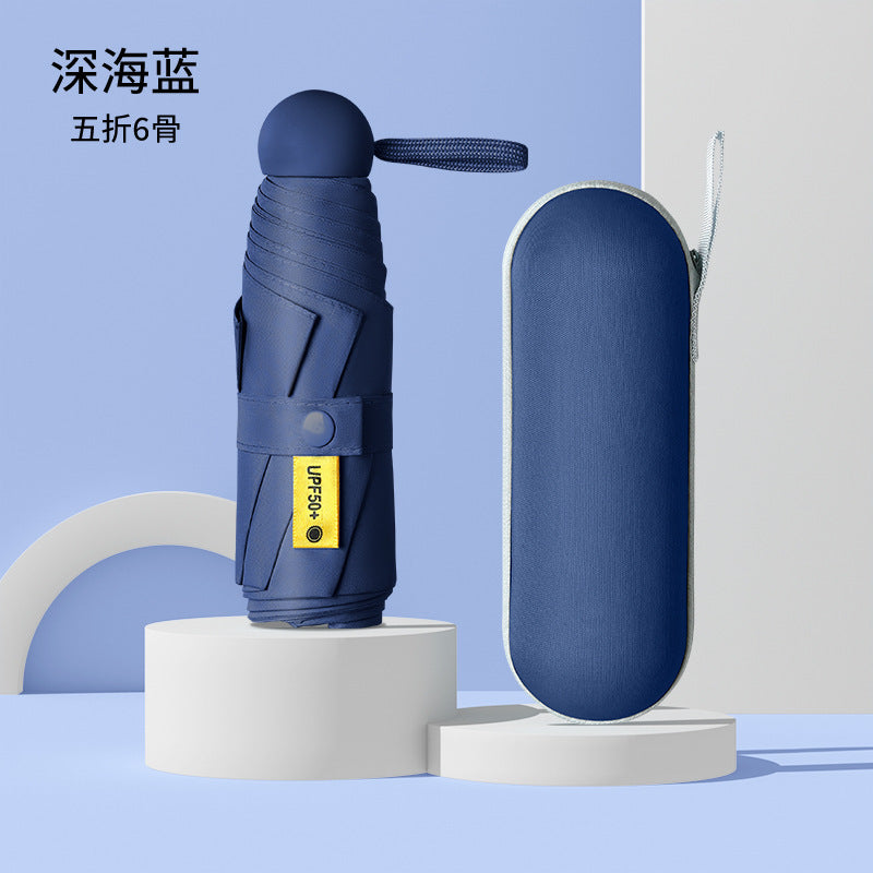 Capsule Sun Umbrella, Vinyl Sunscreen For Women, Rain Or Shine, Reinforced Foldable, 50% Off, Mini, Ultra-Light, Portable, Compact