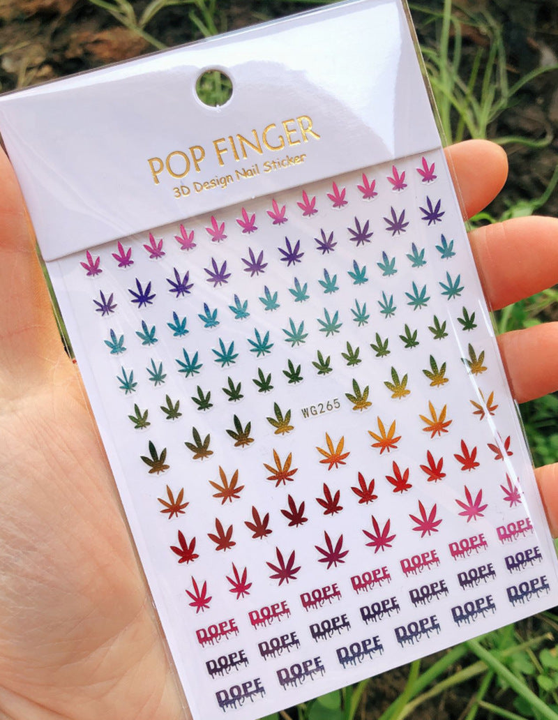 Maple Leaf Nail Decals — Colorful Maple Leaf Nail Stickers