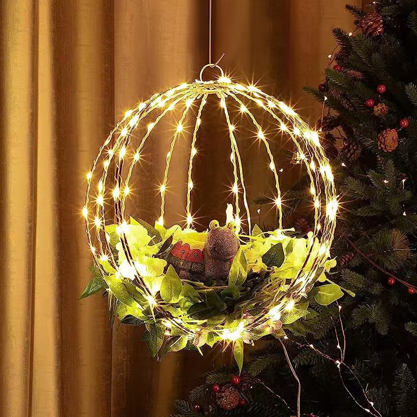 Cross-Border Halloween Decorations Round Color Lights Courtyard Christmas Tree Led Lighting Simple Dress Chandelier