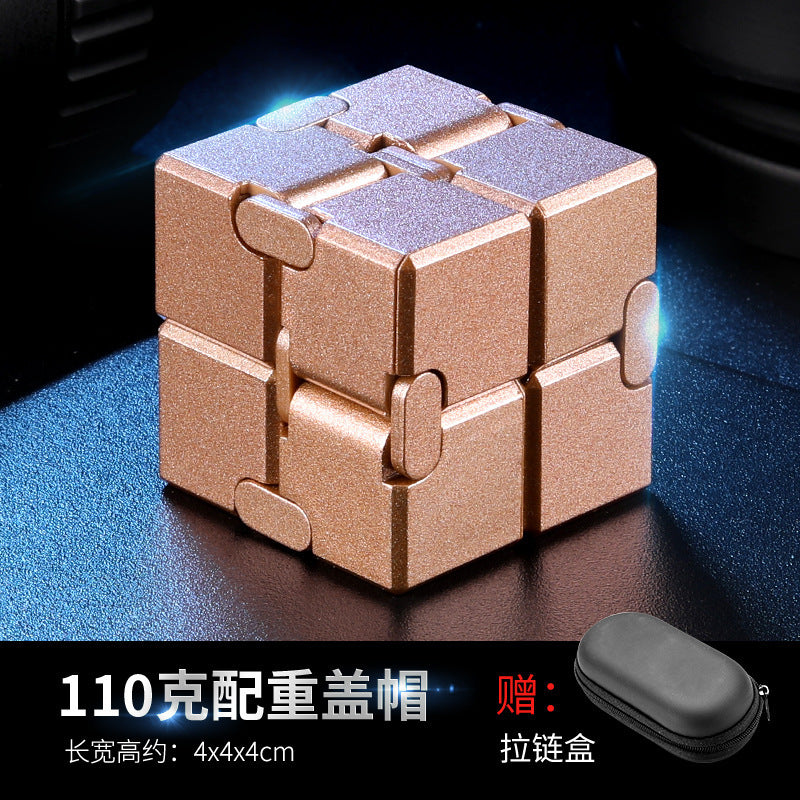 Cross-Border Wholesale Unlimited Rubik'S Cube, Ever-Changing Decompression Artifact, Decompression Toy, Adult Flipping Alloy Metal Finger Cube