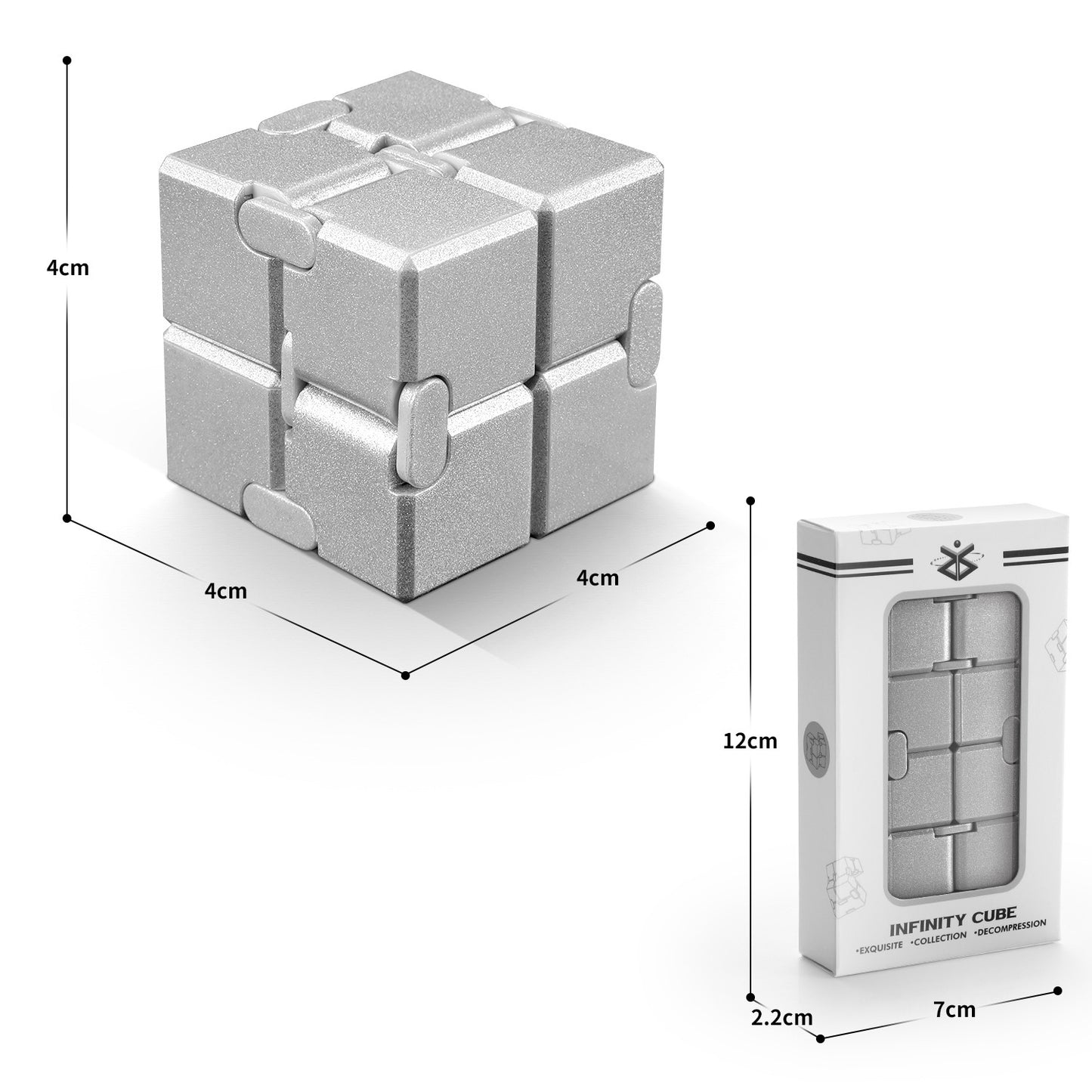 Cross-Border Wholesale Unlimited Rubik'S Cube, Ever-Changing Decompression Artifact, Decompression Toy, Adult Flipping Alloy Metal Finger Cube