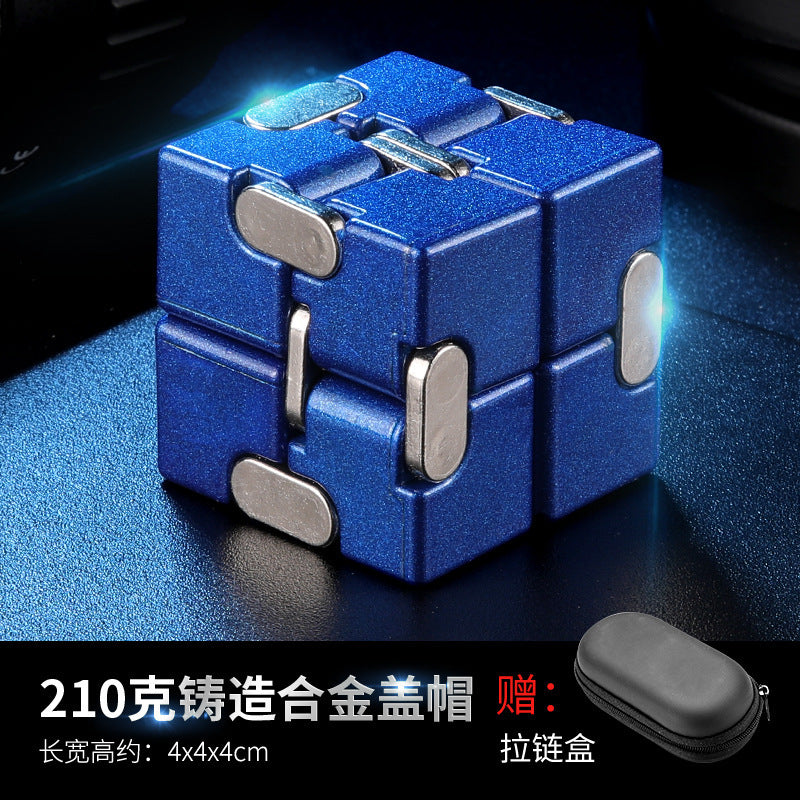 Cross-Border Wholesale Unlimited Rubik'S Cube, Ever-Changing Decompression Artifact, Decompression Toy, Adult Flipping Alloy Metal Finger Cube