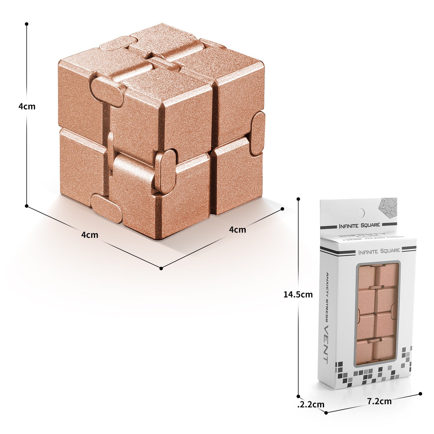 Cross-Border Wholesale Unlimited Rubik'S Cube, Ever-Changing Decompression Artifact, Decompression Toy, Adult Flipping Alloy Metal Finger Cube