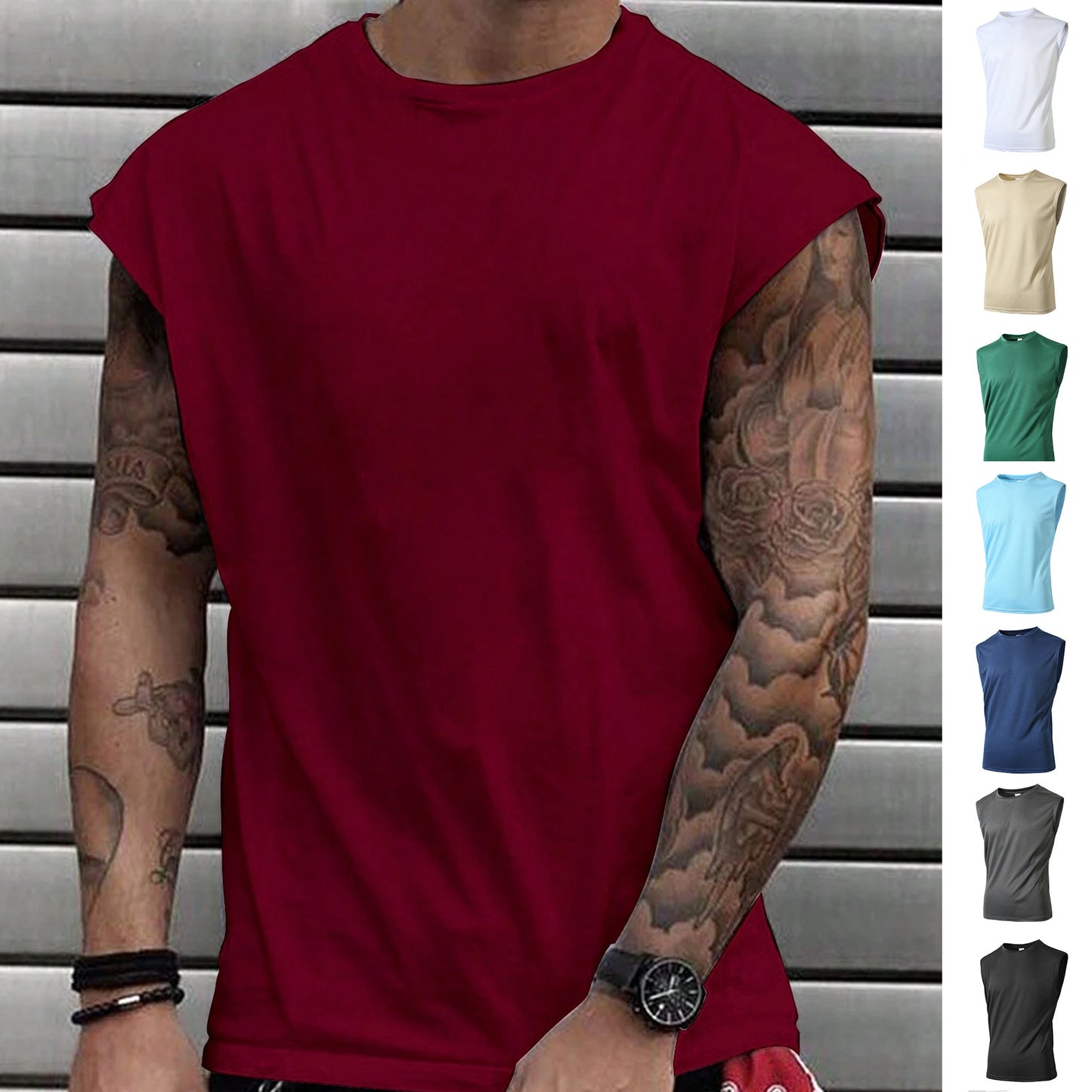 Men's Striped Running Tank Top
