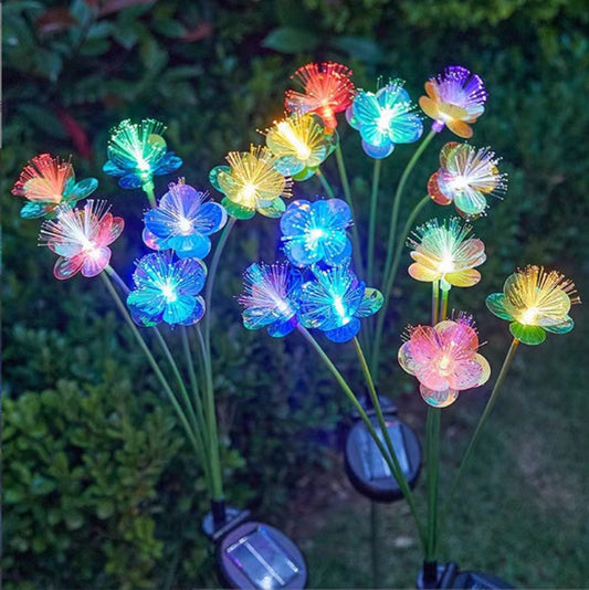 Solar Fiber Optic Butterfly Flower Lawn Atmosphere Light
