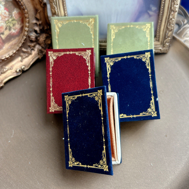 Book Retro Mini Jewelry Necklace Box Italian Style Small Fresh Creative Diamond Ring Ring Box Gift Confession Jewelry Box