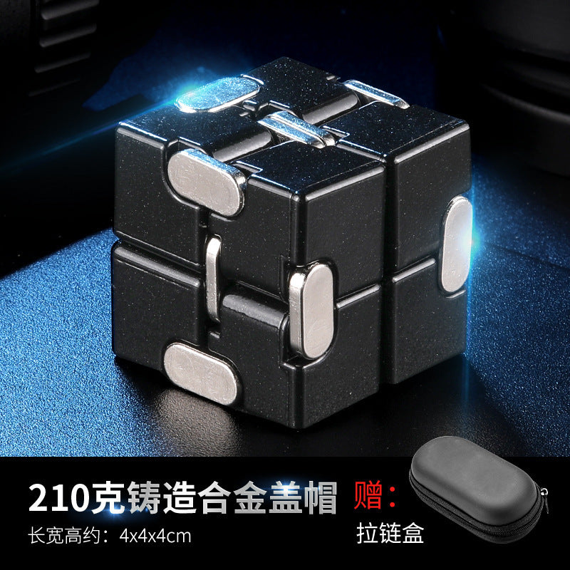 Cross-Border Wholesale Unlimited Rubik'S Cube, Ever-Changing Decompression Artifact, Decompression Toy, Adult Flipping Alloy Metal Finger Cube