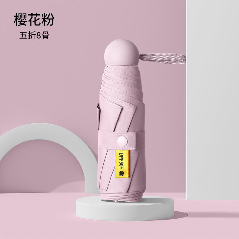 Capsule Sun Umbrella, Vinyl Sunscreen For Women, Rain Or Shine, Reinforced Foldable, 50% Off, Mini, Ultra-Light, Portable, Compact