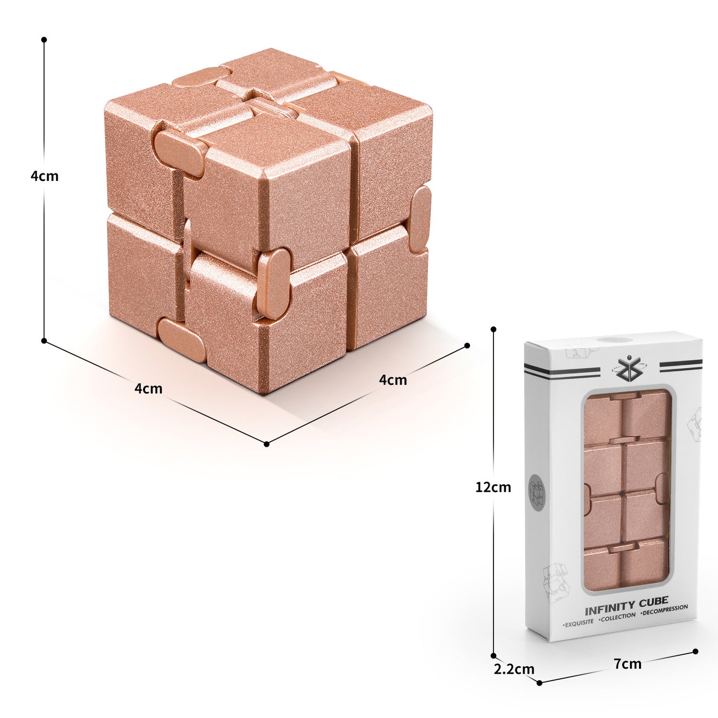 Cross-Border Wholesale Unlimited Rubik'S Cube, Ever-Changing Decompression Artifact, Decompression Toy, Adult Flipping Alloy Metal Finger Cube