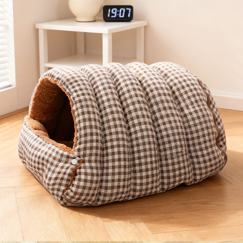 🐶😸Warmth Cozy Comfort  Plush Pet Cave