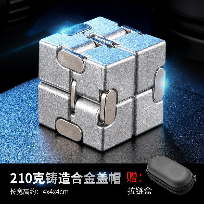 Cross-Border Wholesale Unlimited Rubik'S Cube, Ever-Changing Decompression Artifact, Decompression Toy, Adult Flipping Alloy Metal Finger Cube