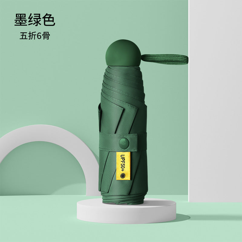 Capsule Sun Umbrella, Vinyl Sunscreen For Women, Rain Or Shine, Reinforced Foldable, 50% Off, Mini, Ultra-Light, Portable, Compact