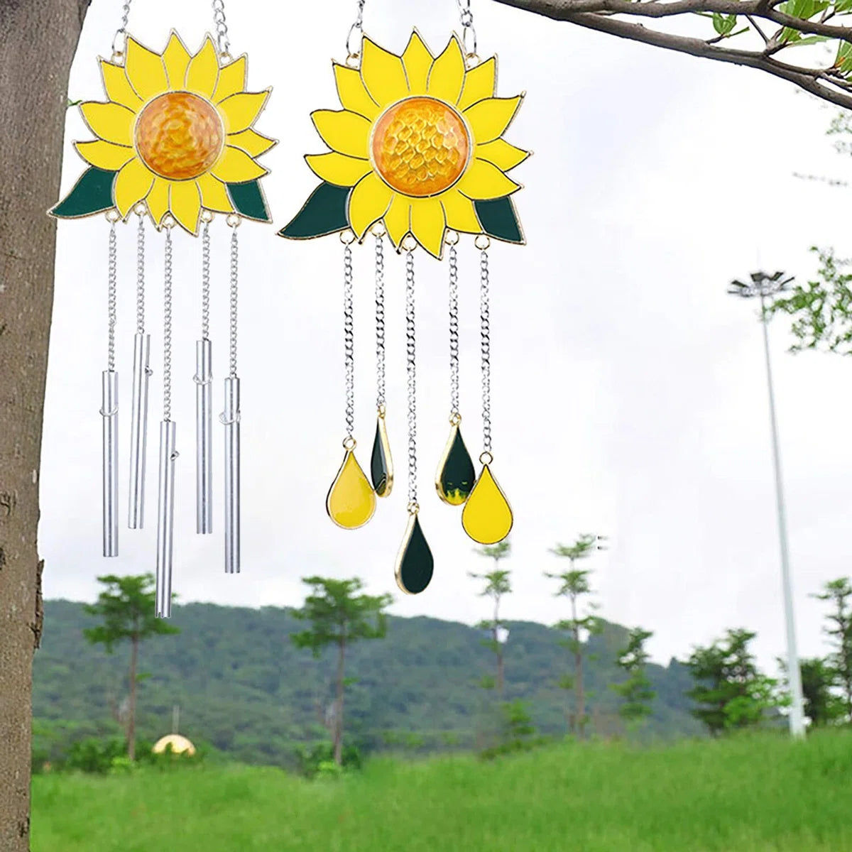 Metal Sunflower Wind Chime