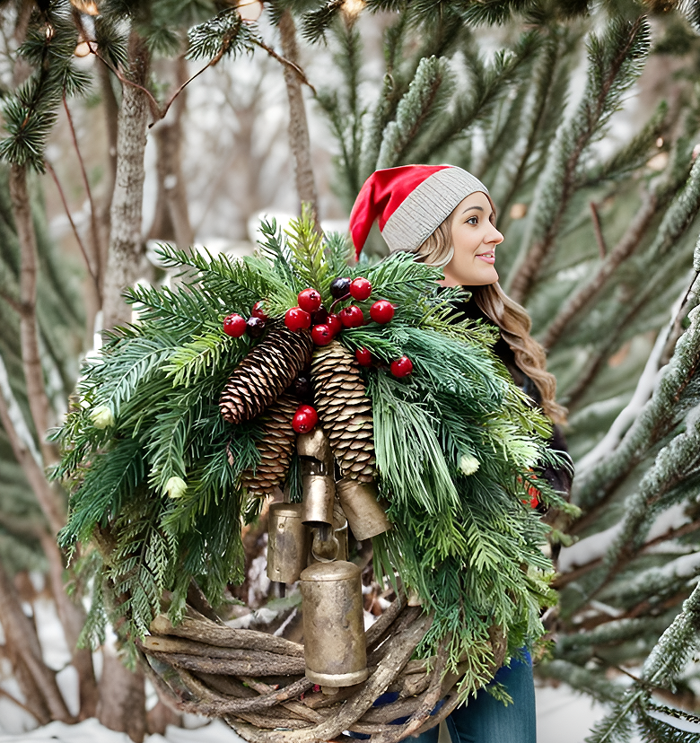 Limited time offer🔥Farmhouse Christmas Wreath Boho Wreath Holiday Wreath