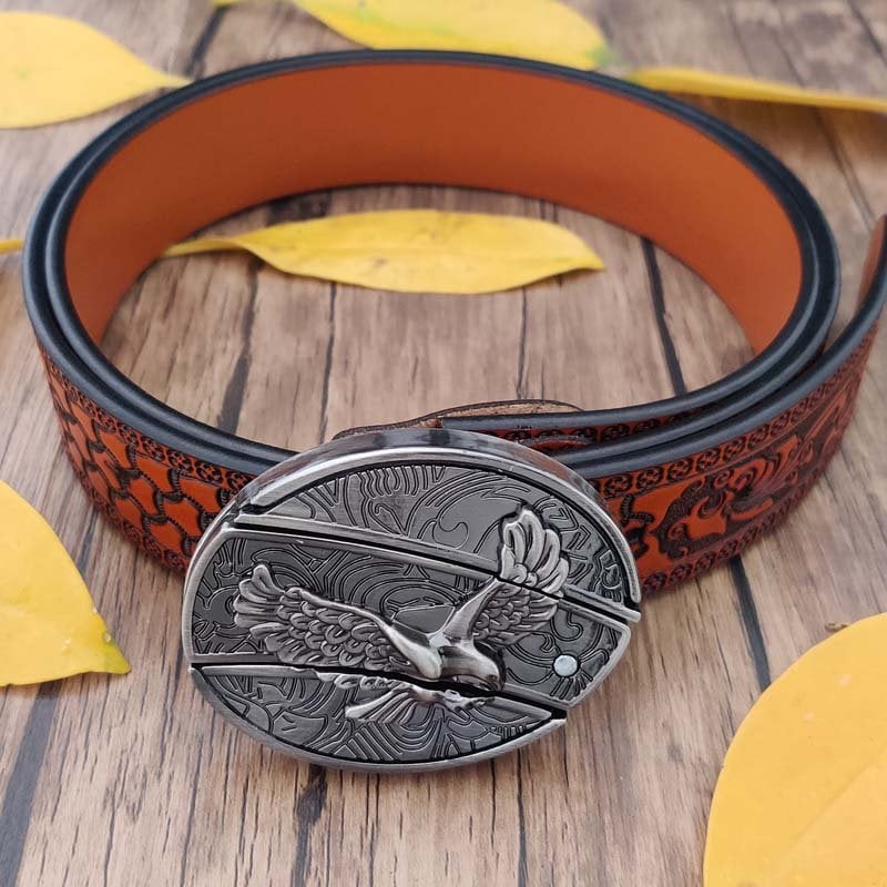 🔥LAST DAY 50% OFF🔥Fashion Punk Men's Hidden Folding Knife Leather Belt