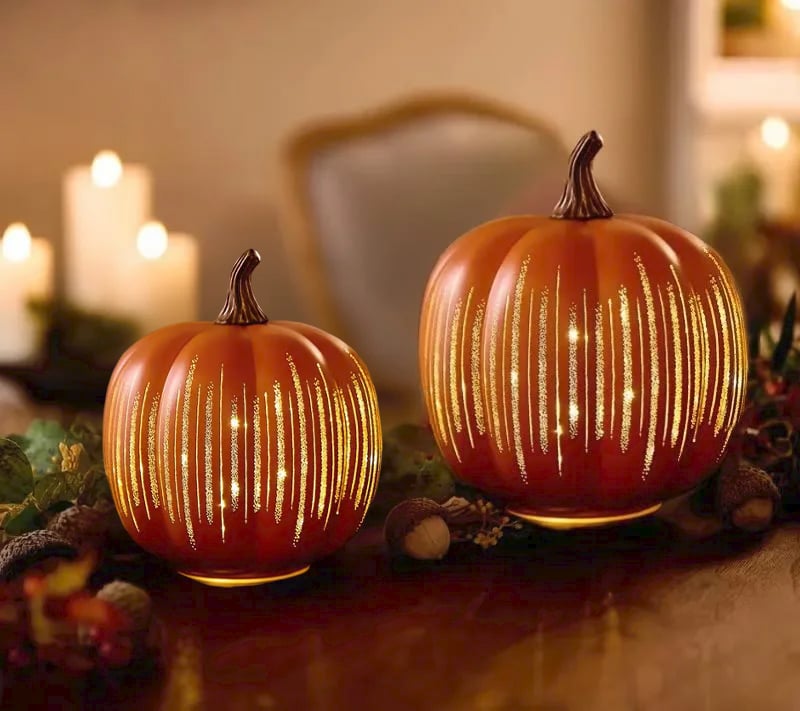 🔥2025 HOT SALE - 🎃Buy Large, Get Small FREE! 🎃✨ Illuminated Starry Night Pumpkins by Valerie✨
