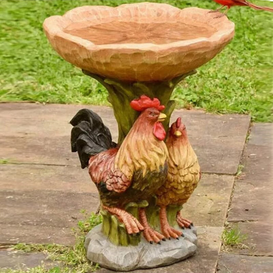 Rooster Animal Resin Feeder