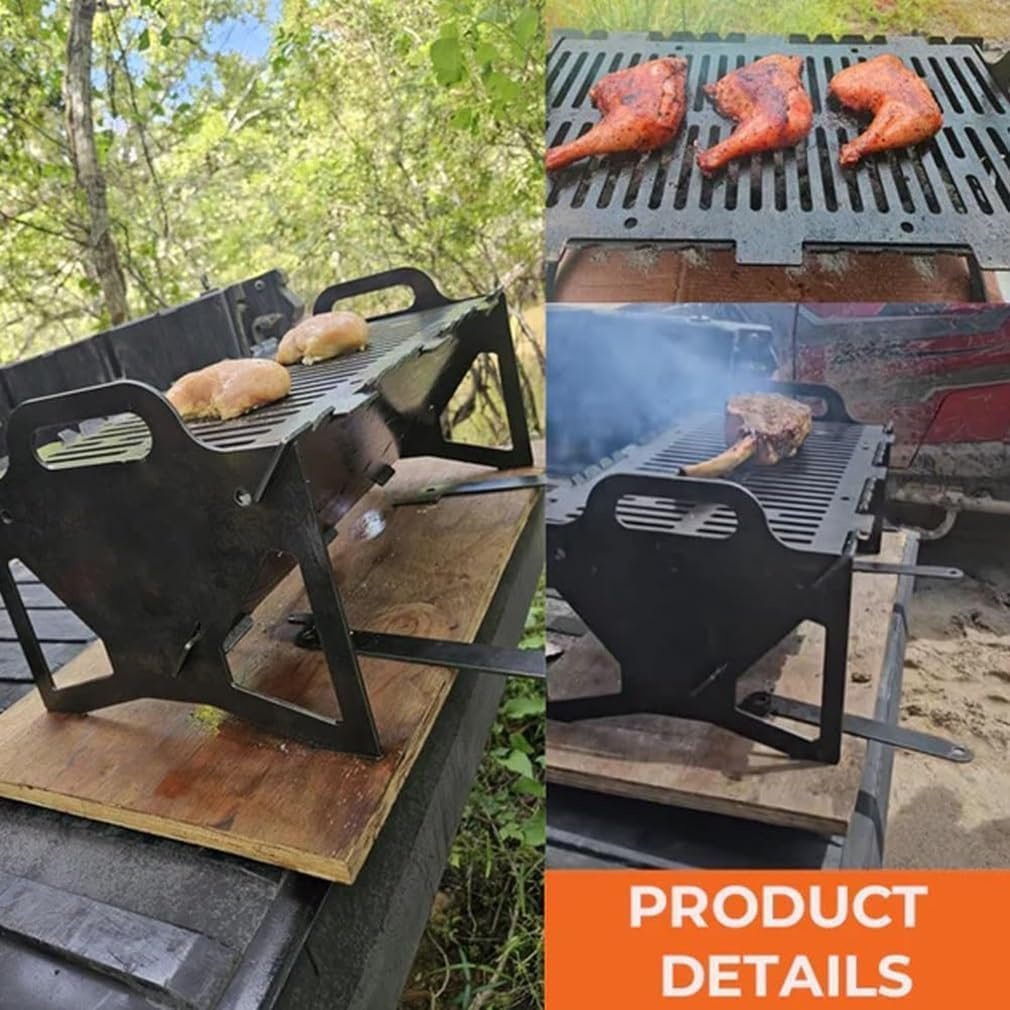 🏆 50K+ SOLD! – Almost Gone💥Slot Grill - Collapsible BBQ Grill for Easy Storage Steel