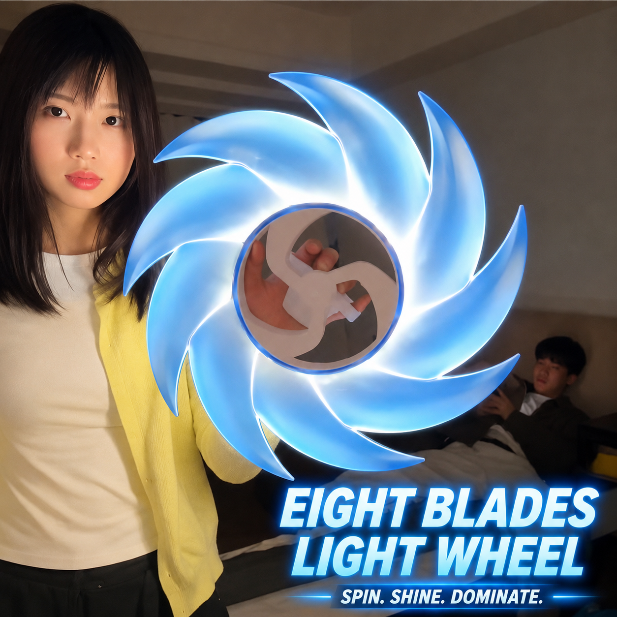 "Eight-Point Light Wheel" Creative Light-Up Rotating Lightsaber Toy
