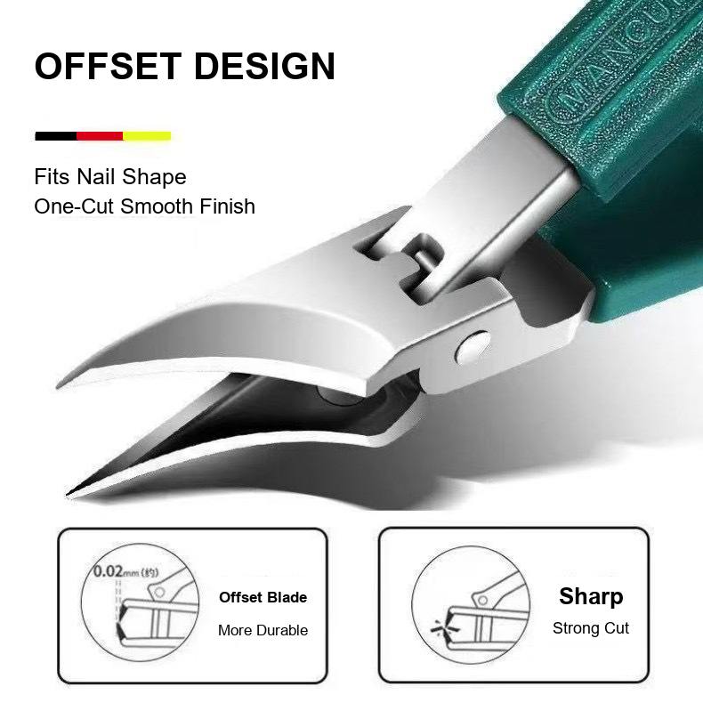 Ultra-sharp eagle-beak angled nail clippers