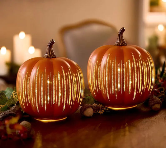 🔥2025 HOT SALE - 🎃Buy Large, Get Small FREE! 🎃✨ Illuminated Starry Night Pumpkins by Valerie✨