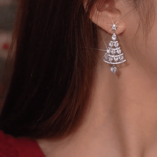 Shiny Christmas Tree Earrings