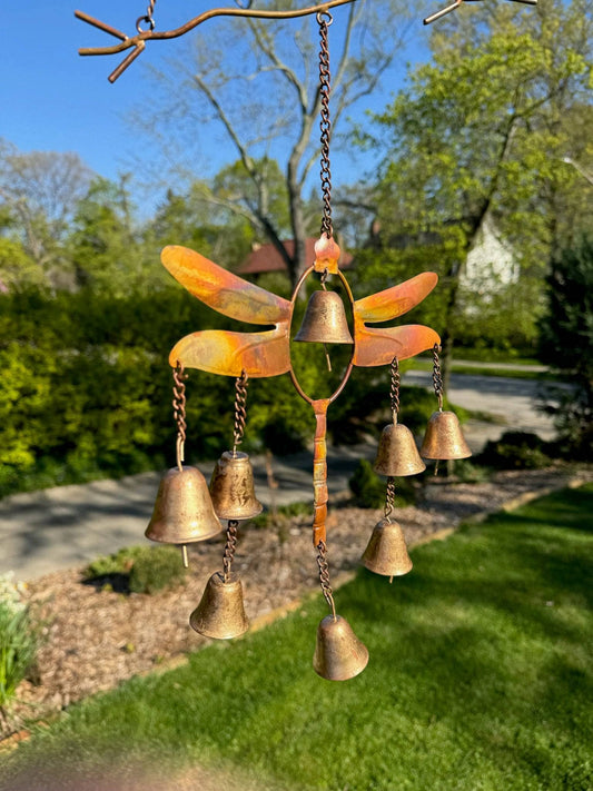 Vintage Dragonfly Bell Wind Chime